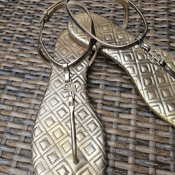 Tory Burch Marion Quilted Sandal Sz 9 - Picture 15 of 16